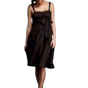 J. Crew Silk Dress‎ Party Cocktail Tie Waist Black Size 16 Preppy Elegant Event